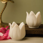 Lotus Marble Tealight Holder Set of 2