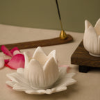 Lotus Marble Tealight Holder Set of 2