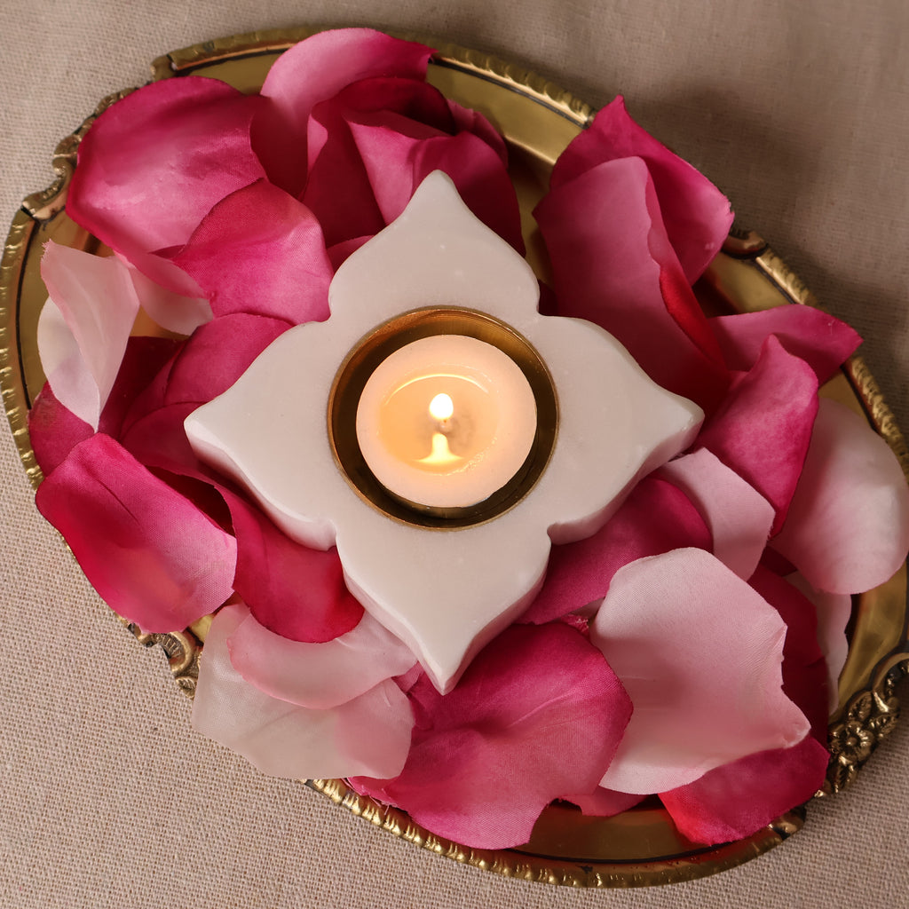 Saanjh Marble Tealight Holder Set of 2