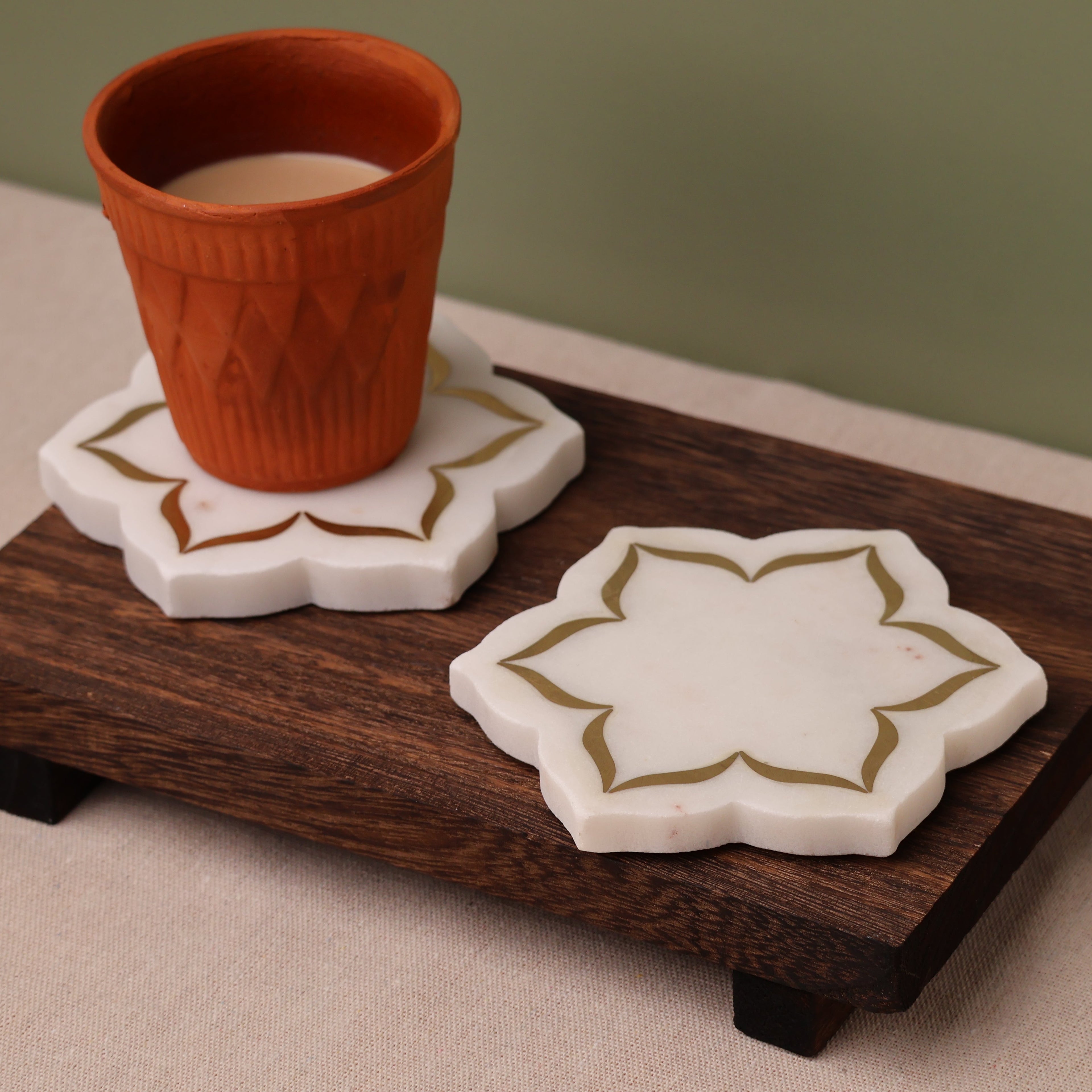 Meher Marble Coaster Set of 2