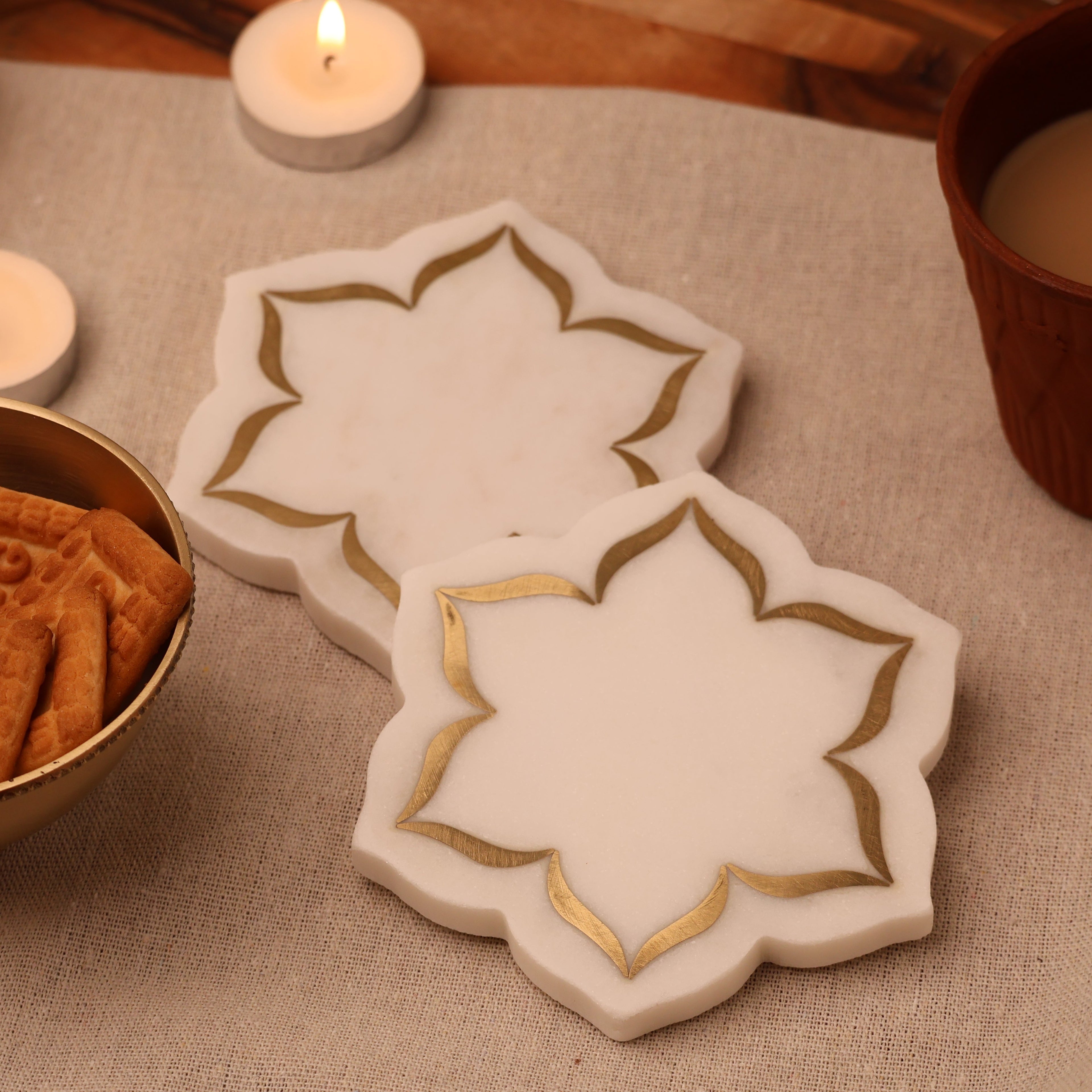 Meher Marble Coaster Set of 2