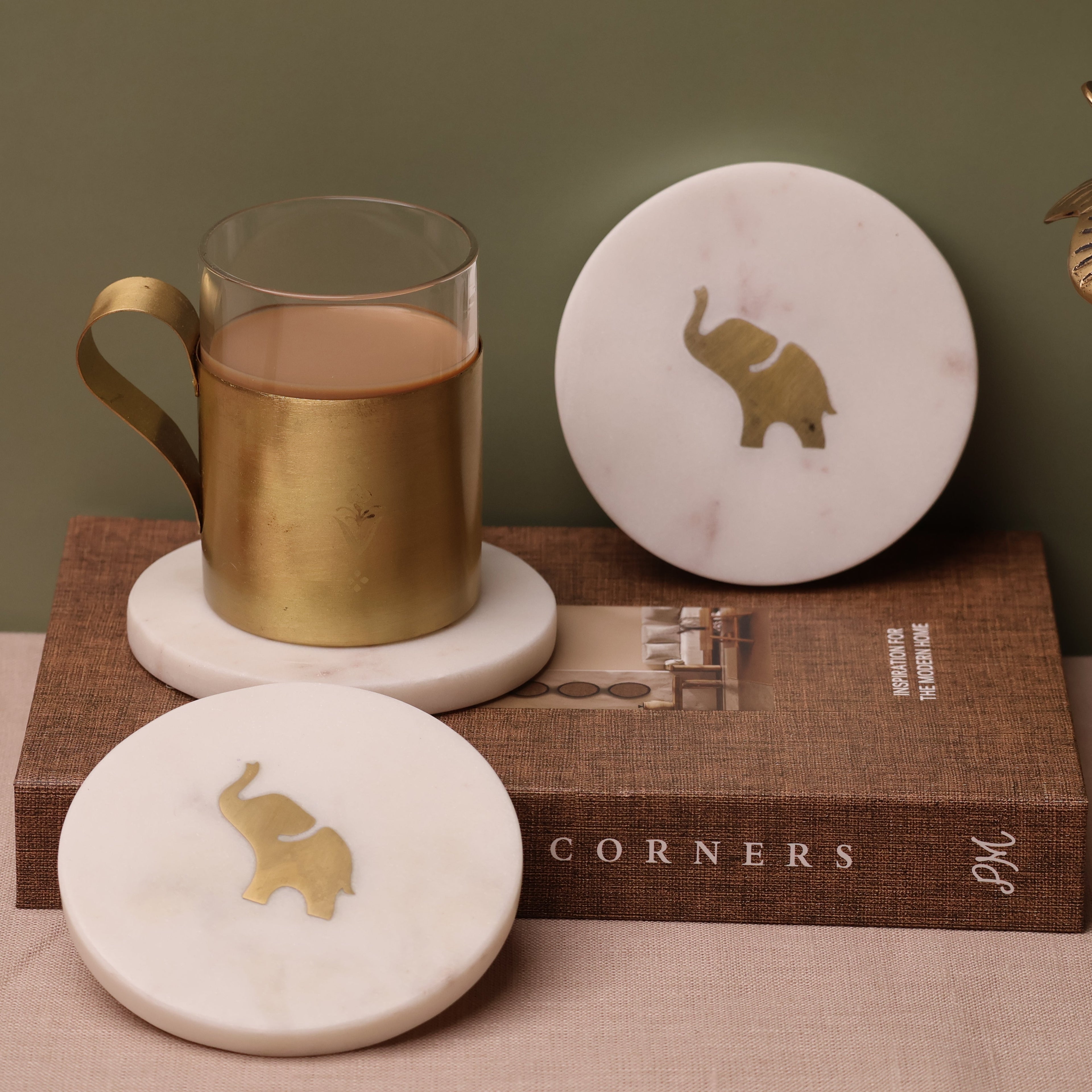 Gaja Marble Coaster Set of 4